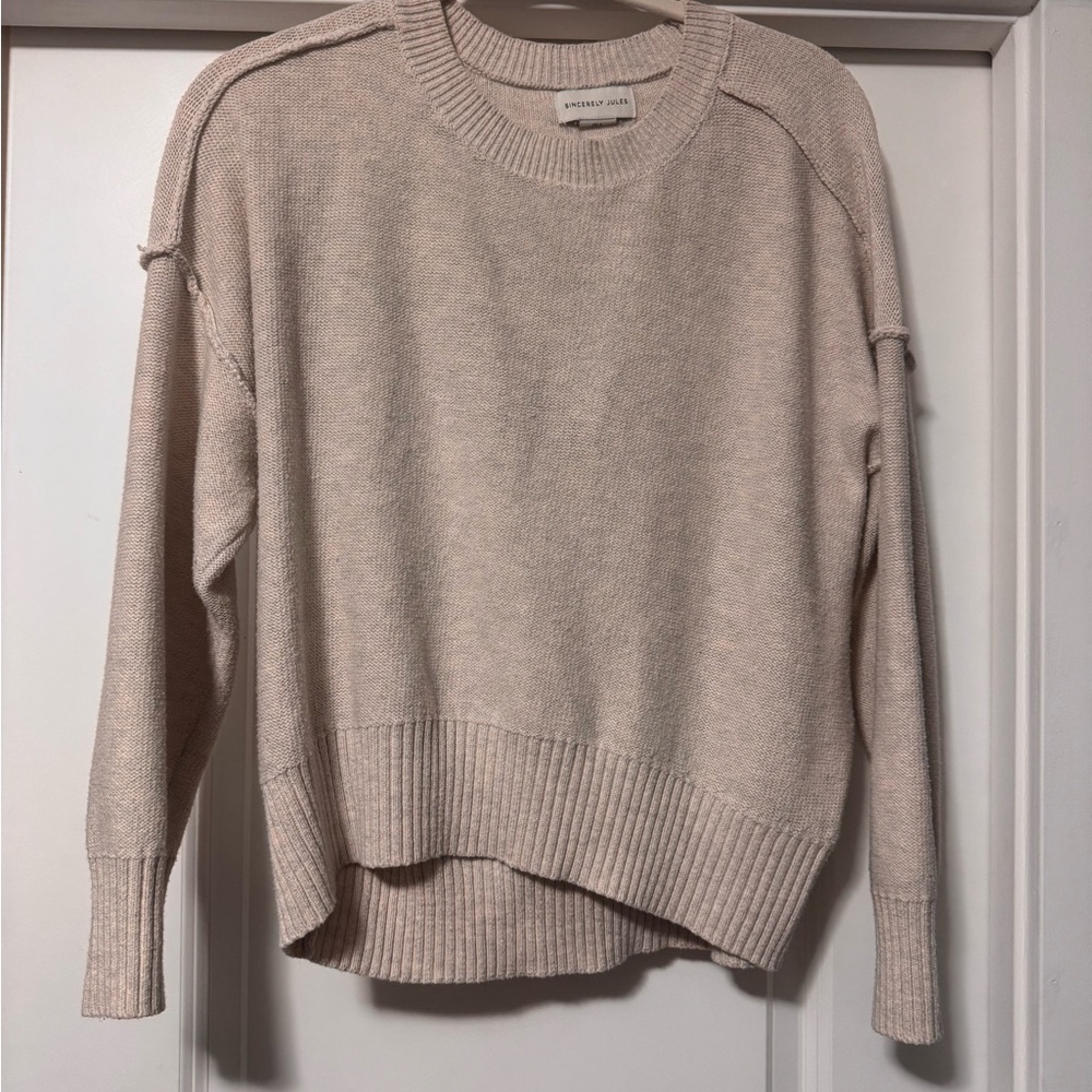 Sincerely Jules Beige Crew Neck Sweater
